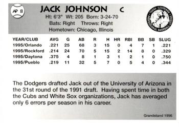 1996 Grandstand Abilene Prairie Dogs #AP8 Jack Johnson Back