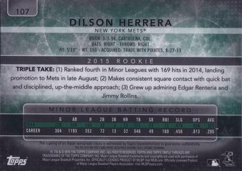 2015 Topps Triple Threads #107 Dilson Herrera Back