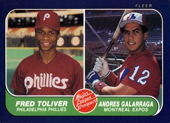 1986 Fleer #647 Fred Toliver / Andres Galarraga Front