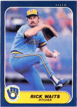 1986 Fleer #505 Rick Waits Front