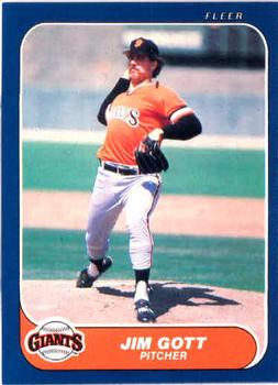 1986 Fleer #542 Jim Gott Front