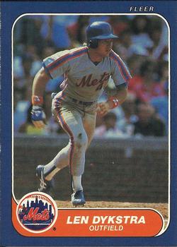 1986 Fleer #78 Len Dykstra Front