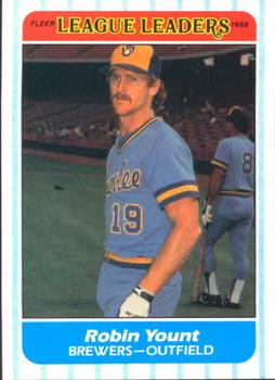 1986 Fleer League Leaders #44 Robin Yount Front