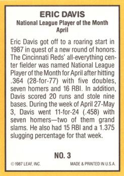 1987 Donruss Highlights #3 Eric Davis Back