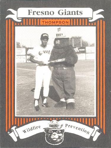 1986 Fresno Giants Smokey #21 Scott Thompson Front