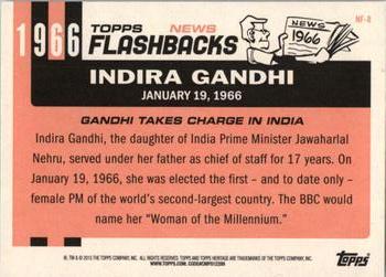2015 Topps Heritage - News Flashbacks #NF-8 Indira Gandhi Back
