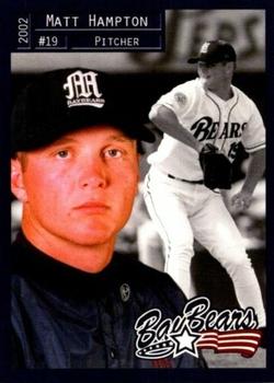 2002 Grandstand Mobile BayBears #3 Matt Hampton Front