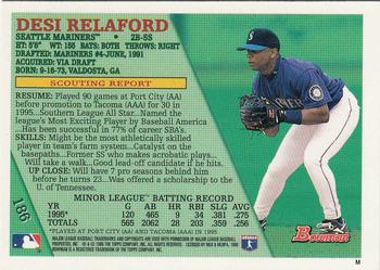 1996 Bowman - Foil #186 Desi Relaford Back