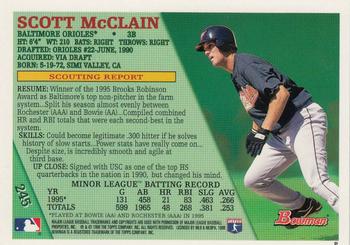 1996 Bowman - Foil #245 Scott McClain Back