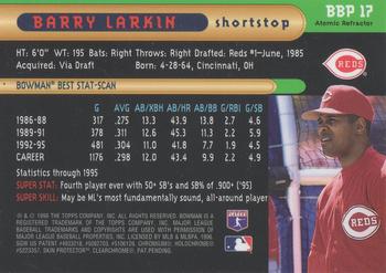 1996 Bowman - Bowman's Best Previews Atomic Refractors #BBP 17 Barry Larkin Back