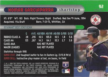 1996 Bowman's Best - Refractors #92 Nomar Garciaparra Back