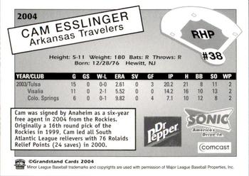 2004 Grandstand Arkansas Travelers #NNO Cam Esslinger Back