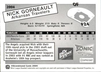 2004 Grandstand Arkansas Travelers #NNO Nick Gorneault Back