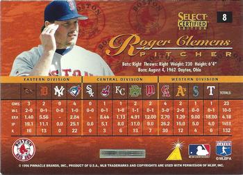 1996 Select Certified - Artist's Proofs #8 Roger Clemens Back