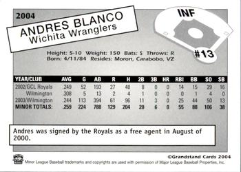 2004 Grandstand Wichita Wranglers #NNO Andres Blanco Back