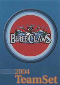 2004 Choice Lakewood BlueClaws #NNO Header / Checklist Front