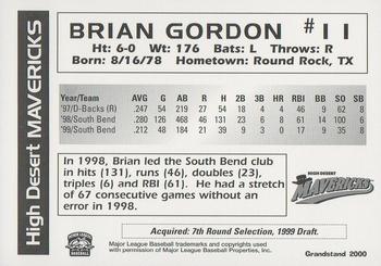 2000 Grandstand High Desert Mavericks #NNO Brian Gordon Back