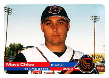 2003 Grandstand Yakima Bears #NNO Matt Chico Front