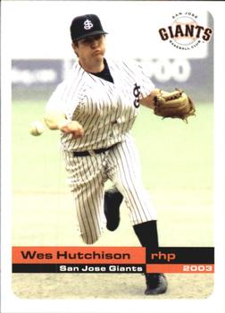 2003 Grandstand San Jose Giants #19 Wes Hutchison Front