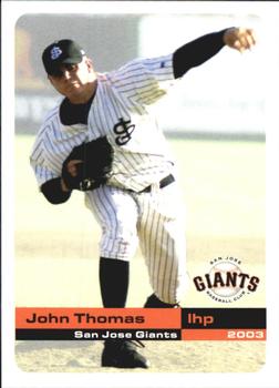 2003 Grandstand San Jose Giants #8 John Thomas Front