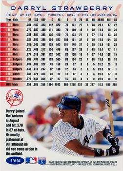 1996 Fleer - Tiffany #198 Darryl Strawberry Back