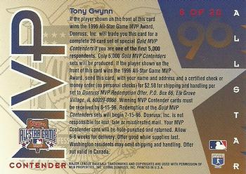 1996 Leaf - All-Star Game MVP Contenders Gold Exchange #8 Tony Gwynn Back