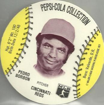 1977 Pepsi-Cola Collection Glove Discs #NNO Pedro Borbon Front
