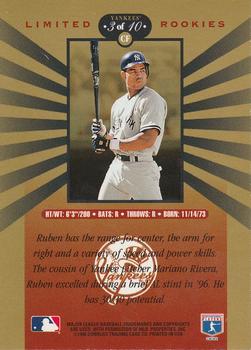 1996 Leaf Limited - Rookies Gold #3 Ruben Rivera Back