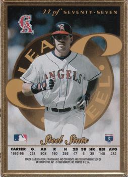 1996 Leaf Preferred - Steel Gold #44 Jim Edmonds Back