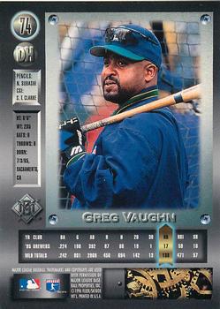 1996 Metal Universe - Platinum #74 Greg Vaughn Back