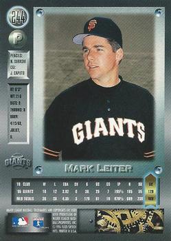 1996 Metal Universe - Platinum #244 Mark Leiter Back