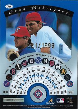 1997 Pinnacle Totally Certified - Platinum Blue #79 Ivan Rodriguez Back