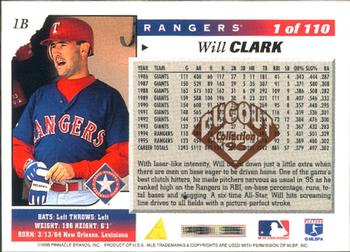 1996 Score - Dugout Collection (Series One) #1 Will Clark Back