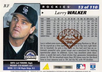 1996 Score - Dugout Collection (Series One) #13 Larry Walker Back