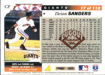 1996 Score - Dugout Collection (Series One) #17 Deion Sanders Back