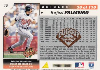 1996 Score - Dugout Collection (Series One) #30 Rafael Palmeiro Back