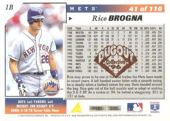 1996 Score - Dugout Collection (Series One) #41 Rico Brogna Back