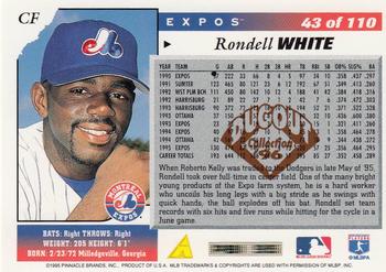 1996 Score - Dugout Collection (Series One) #43 Rondell White Back