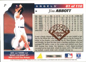 1996 Score - Dugout Collection (Series One) #81 Jim Abbott Back