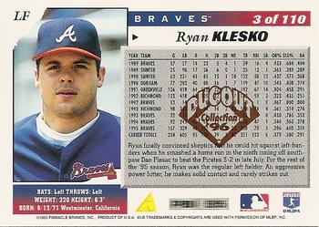 1996 Score - Dugout Collection (Series One) #3 Ryan Klesko Back