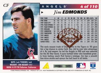 1996 Score - Dugout Collection Artist's Proofs (Series One) #4 Jim Edmonds Back