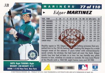 1996 Score - Dugout Collection Artist's Proofs (Series One) #77 Edgar Martinez Back