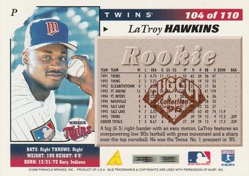 1996 Score - Dugout Collection Artist's Proofs (Series One) #104 LaTroy Hawkins Back