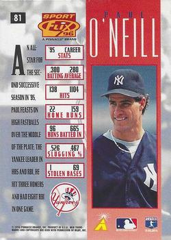 1996 Sportflix - Artist's Proofs #81 Paul O'Neill Back