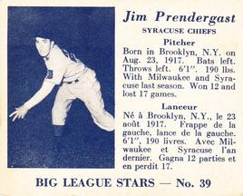 1950 Big League Stars (V362) #39 Jim Prendergast Front