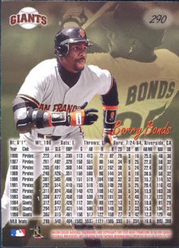 1997 Ultra #290 Barry Bonds Back