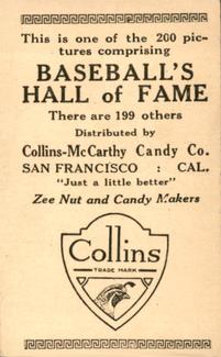 1917 Collins-McCarthy (E135) #24 Forrest Cady Back
