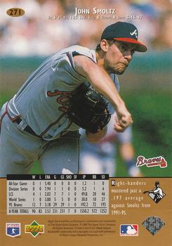 1996 Upper Deck All-Star Card Set 3x5 #271 John Smoltz Back