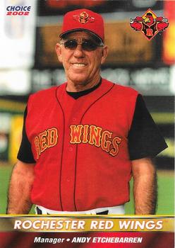 2002 Choice Rochester Red Wings #24 Andy Etchebarren Front