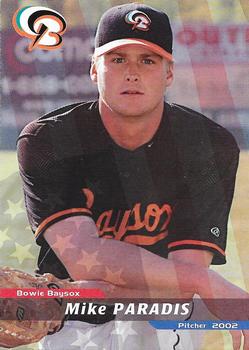 2002 Grandstand Bowie Baysox #NNO Mike Paradis Front